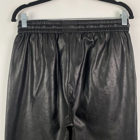 Aritzia Wilfred Free Faux Leather Ankle Pull On Pants Size M Black Drawstring - Picture 6 of 11